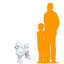 Statue de caniche blanc grandeur nature