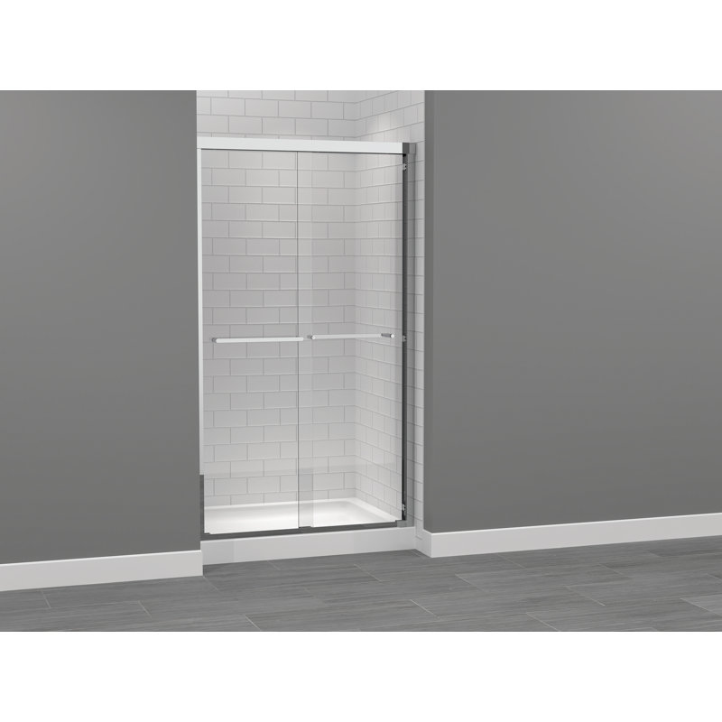 Porte de douche encadrée avec porte H 44 po x l 73 po Maynor, Chrome