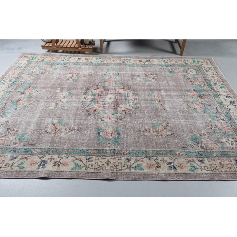 Grand tapis turc vintage en laine tissé à la main, idéal pour le salon - Tapis de style antique