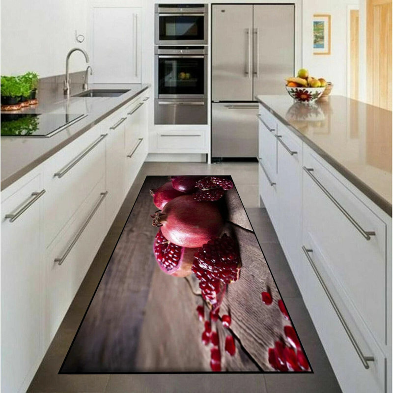 3D Fruit Kitchen Mat – Washable Non-Slip Runner Rug – Door Mat with Rubber Backing – Polypropylene, 80cm W x 150cm L