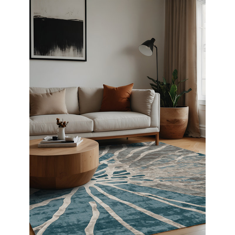 Tapis gris lavable à la machine, Carré 3 pi
