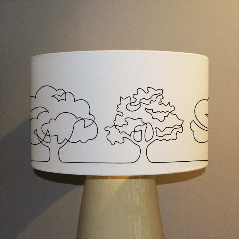 22cm H Canvas Drum Pendant Shade ( Clip On )