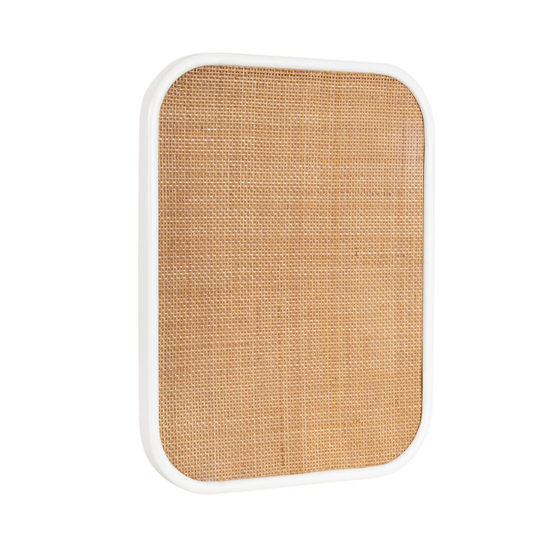 Panneau rectangulaire arrondi en rotin, Blanc