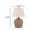 Lampe de table Tery, abat-jour rigide Empire, base en métal brun rouille texturé