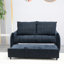 Navy Futon Couch With 2 Storage Pockets, Adjustable And Fabric Covering Modern Sleeper In Convenient Port & Wood Frame