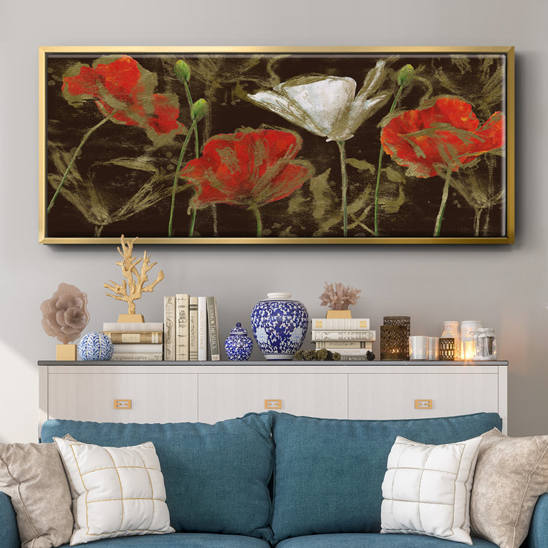 Coquelicot doré - toile encadrée, H 8 po x l 20 po
