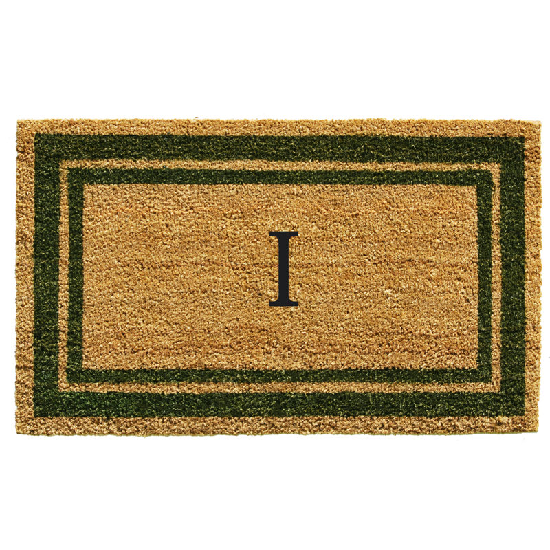 Tapis d'entrée antidérapant Stortz, Rectangle 2 pi x 3 pi, I, Vert sauge / brun