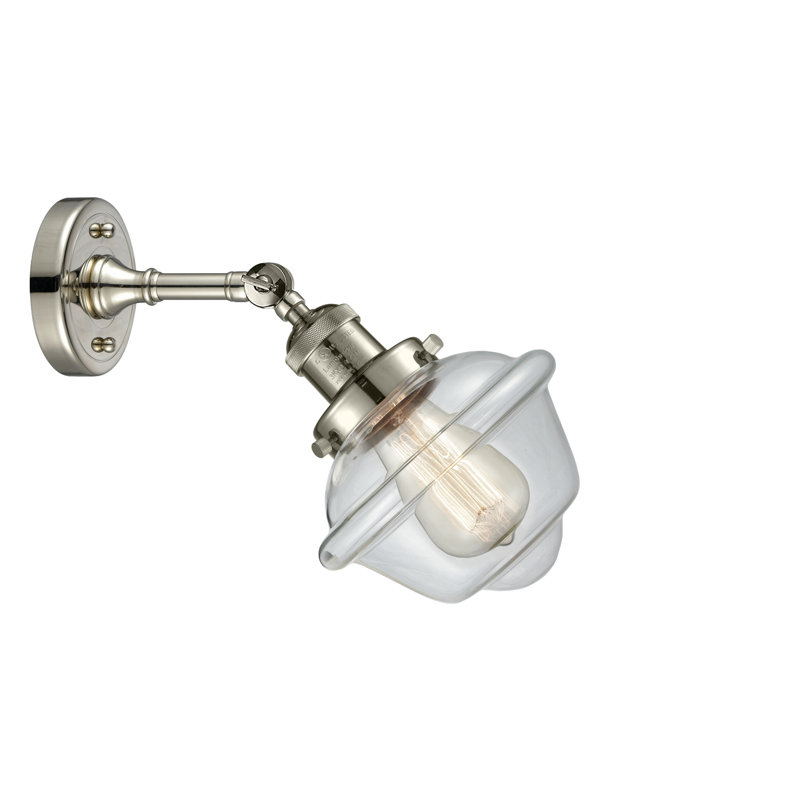 Applique murale de salle de bain 1 lumière à intensité variable Gaspard, Ampoule incandescente rétro de 60 watts, Transparent