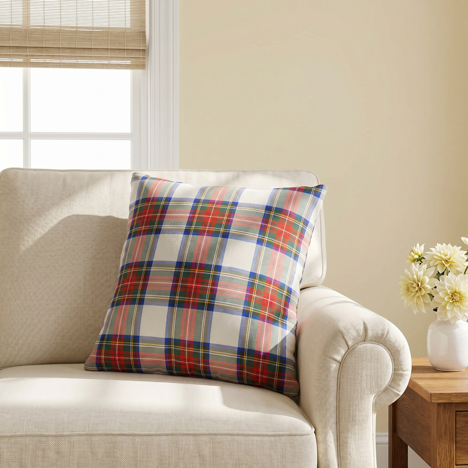 Rockleigh Plaid Cotton Pillow Cover, 20" x 20", Pillow Cover Only - No Insert