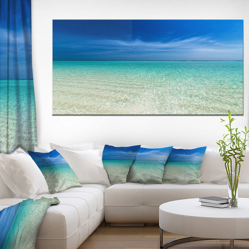 Photographie « turquoise océan under blue sky », H 28 x l 60 po x P 1 po, Toile tendue