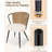 19" Seat Height Rattan Dining Chair Set Of 6 -  Wingback Dining Room Seat With Metal Legs For Home, Kitchen-697157273-671778877