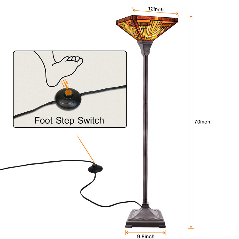 Anuar 70'' Blackish Bronze Traditional Floor Lamp, Amber