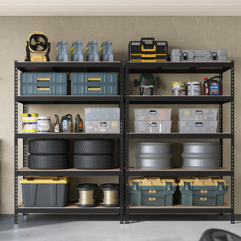 5-Tier Adjustable Shelving Units (Set of 2), 70.9" H x 94.4" W x 23.6" D