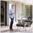 27" Square Bistro Table Garden Dining Table Outdoor Tempered Glass Table