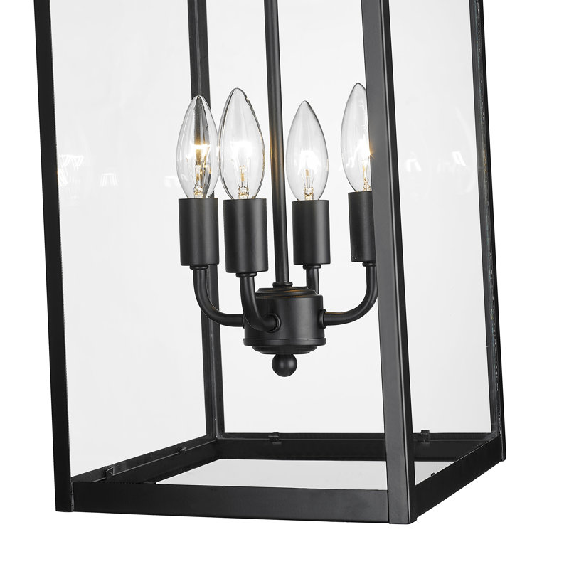 Osakis 4 Light 11" Wide Outdoor Pendant, Powder Coated Black