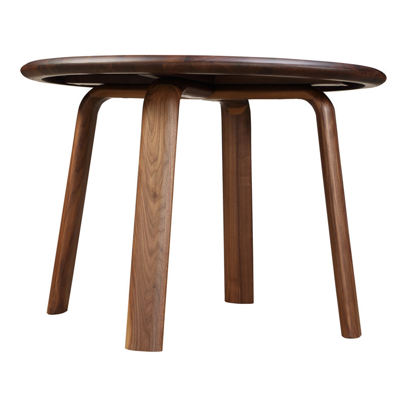 Malibu Round Solid Wood Dining Table, Brown