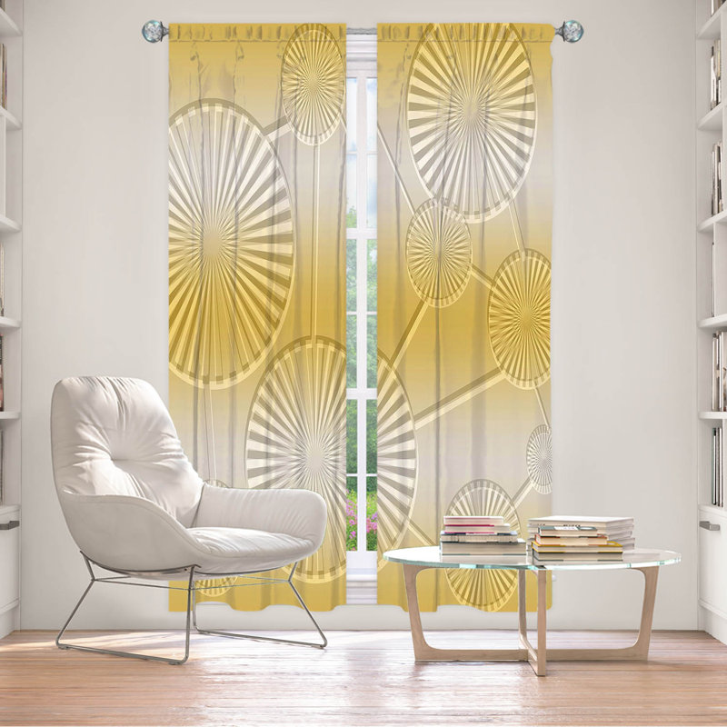 La paire de rideaux obscurcissant en polyester Biniam filtre la plupart des rideaux de lumière, Jaune/gris, L 20 po x H 82 po