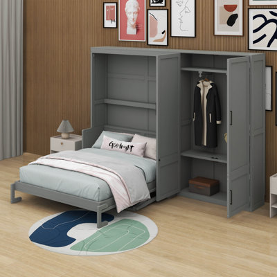 Grand lit escamotable avec placard