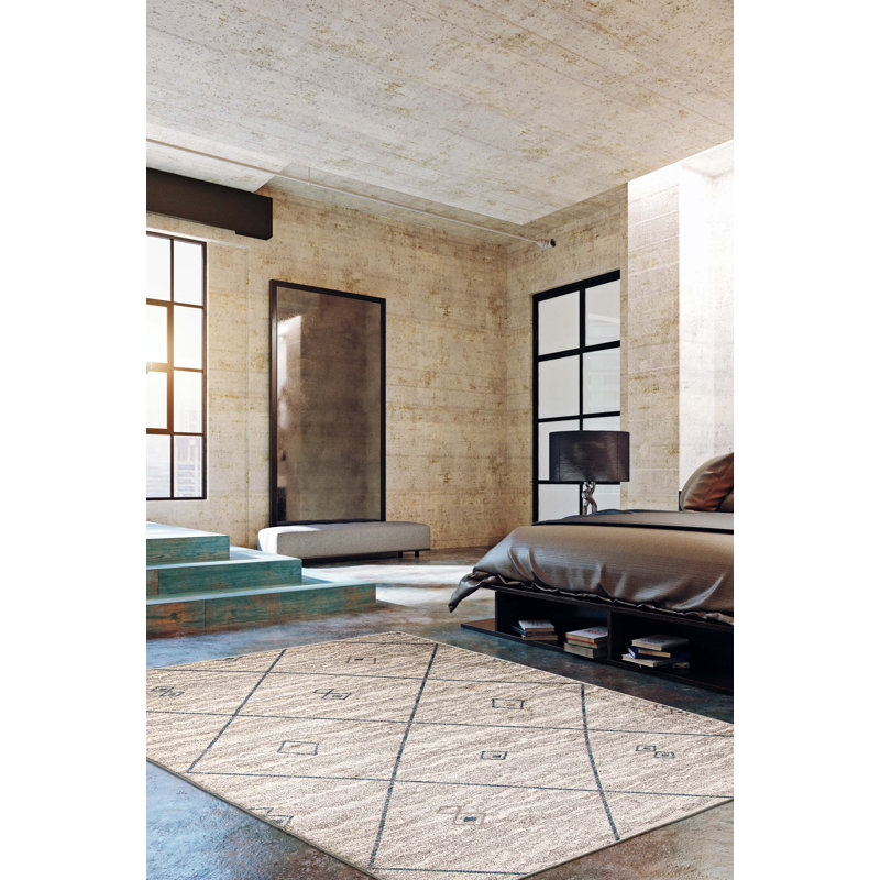Tapis brun à motif géométrique Winslow, Rectangle 3 pi 11 po x 5 pi 7 po