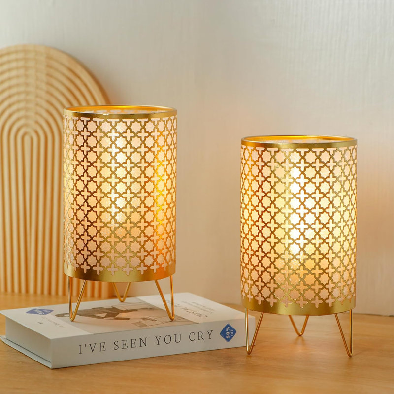 JHY DESIGN Set of 2 Battery Operated Lamp 9'' High Cordless Table Lamp