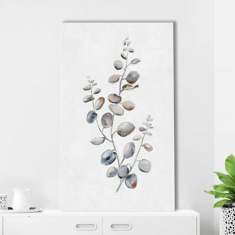 Eucalyptus II par Donna Brooks - Peinture, L 18 po x H 30 po, Toile tendue