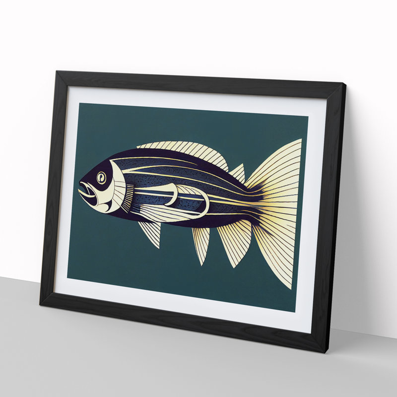 Classic Fish - Framed Print, Black, 46cm H x 64cm W x 2cm D