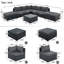 Ensemble de 8 meubles de patio pour l'extérieur, ensemble de canapé en osier de conversation de jardin, canapé simple combinable, coussins, osier-707990947