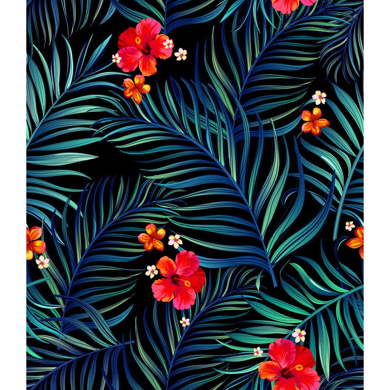 Rouleau de papier peint lisse et colle 10 pi x l 24 po tropical rétro Armand
