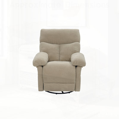 Fauteuil inclinable, pivotant, moderne et rembourré avec tissu texturé pour salon et chambre de bébé