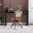 Markwart Mid-Century Modern Swivel Task Chair with Rattan Low Back Tufted Seat and Black Steel Frame-484249683