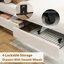 Lit plateforme double capitonné avec 4 tiroirs de rangement, sans sommier tapissier-130085725-130085726