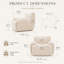 Fauteuil rembourré en chenille beige doux pour la peau, doté d'un siège large et profond et d'une conception douce et non structurée - un fauteuil à une place idéal pour se détendre et lire à la maison.
