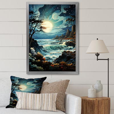 Batul bleu sarcelle gris océan côtier Serenade pastorale I - reproduction sur toile
