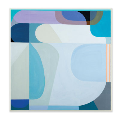 Abstrait formes bloquées bleu doux beige mauve par Marion Griese - impression