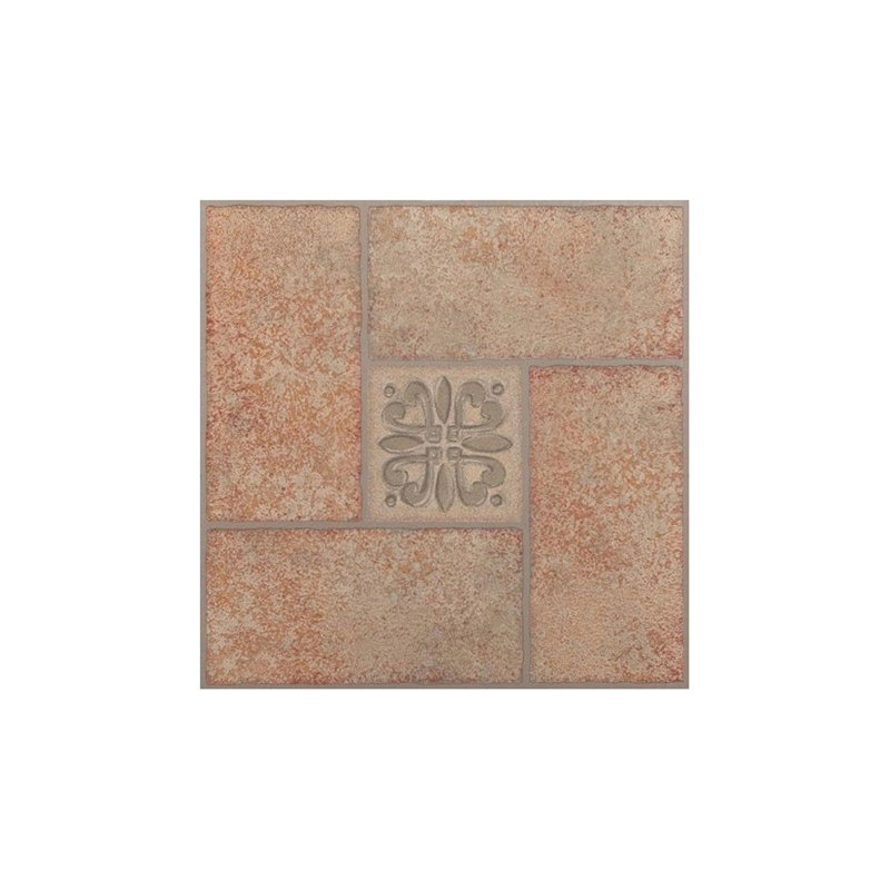Carreau de vinyle 12 po x 12 po x 1,2 mm Terracotta Center Moti