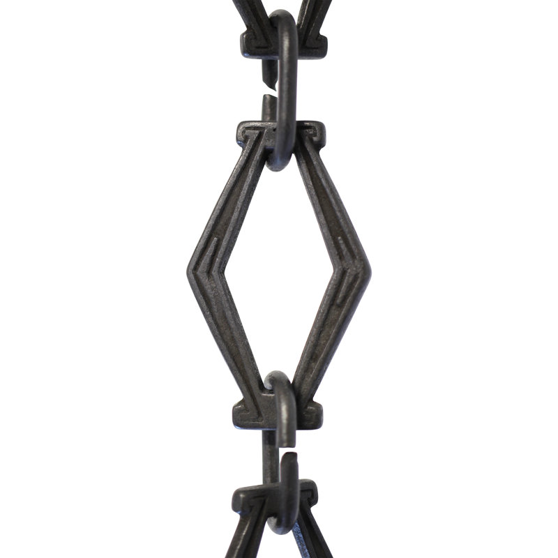 Hexagonal Un-Welded Chain or Chain Break, 36”H x 1.42”W x 0.16”D, Oil Bronzed Black