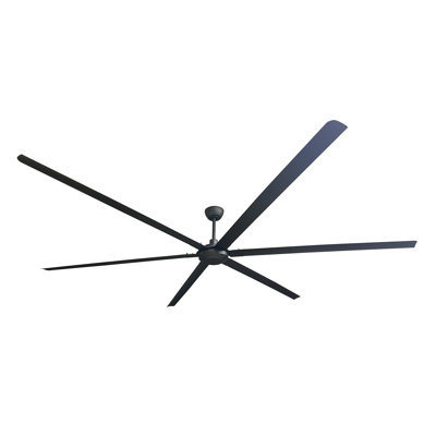 iLIVING ILG8HVLS120 120-Inch, 6 Blades BLDC Big Ceiling Fan, High Volume Low Speed Outdoor Fan with Powerful Brushless DC Motor Reversible Industrial Commercial and Residential, 15685 CFM at 75 RPM with IR Remote