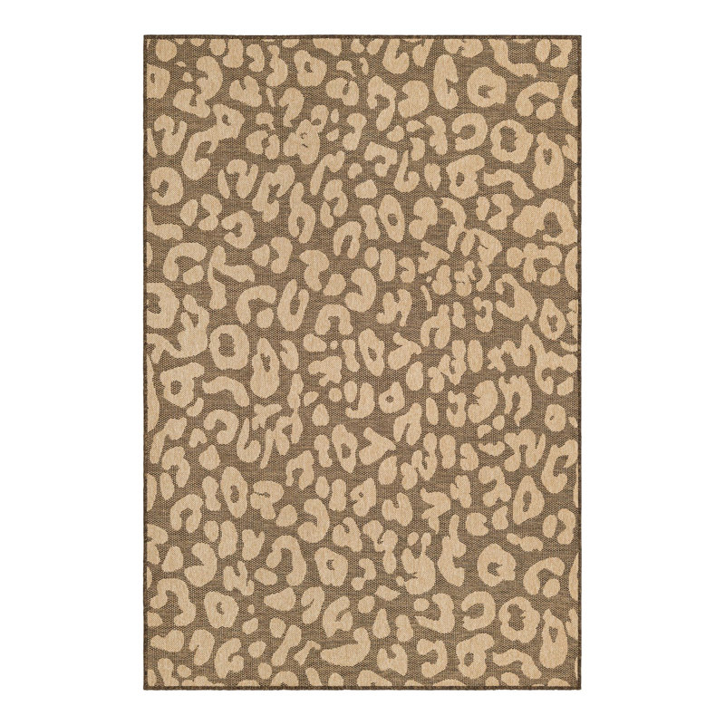 Tapis brun en polypropylène tissé à la machine Henrik, Rectangle 5 pi 3 po x 8 pi