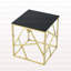 Table de bout moderne en verre avec structure en métal géométrique, table de chevet décorative, table de coin pour le salon, le bureau personnel, la chambre à coucher-1325381325