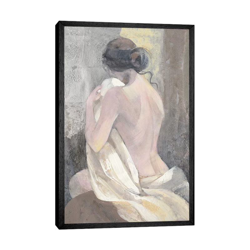 After The Bath Ii by Albena Hristova - Painting on Canvas, 66.04 cm H x 45.72 cm W, Black Floater Framed