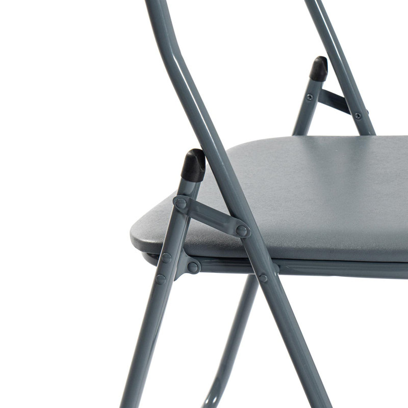 Metal Frame Foldable Desk Chair, Grey