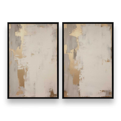 Golden Haze Set of 2 Canvas Prints in a Frame,