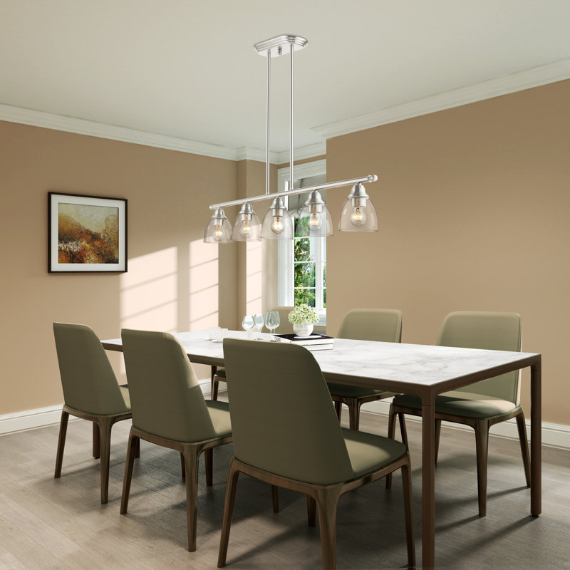 Bargas 5-Light Dimmable Linear Pendant, Brushed Nickel
