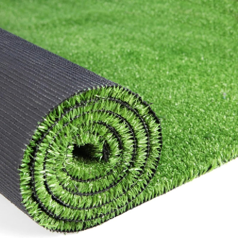 Tapis de gazon artificiel 6 pi x 20 pi avec trous de drainage, gazon synthétique PE / PP de 0,6 pouce avec envers en caoutchouc, tapis de pelouse synthétique pour terrasse