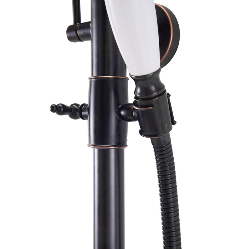 Double valve shower head black antique color set