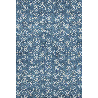 Premium Machine Washable Prisco Blue Rug