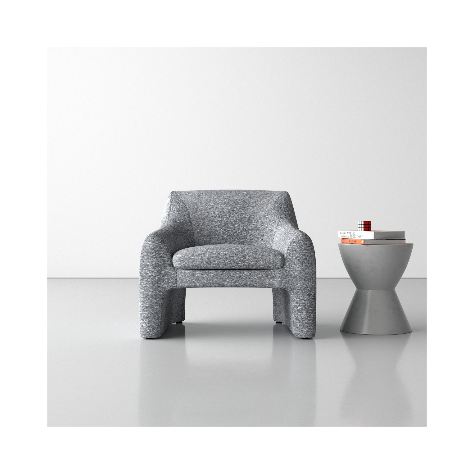 Addi Upholstered Armchair, Nathan Sky Tweed