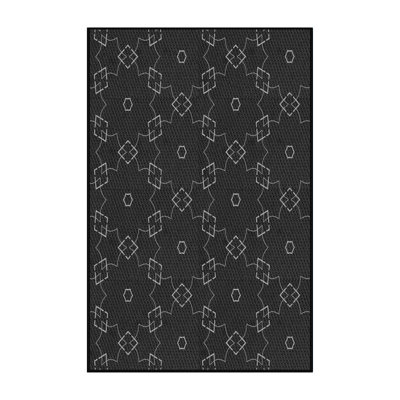 Tapis noir/gris à motifs