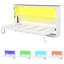 Lit escamotable simple avec lumière DEL, peut être plié dans une armoire, armoire murale dissimulée, blanc et brun-220463497