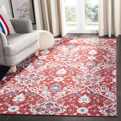 Tapis rouge / ivoire Evart Southwestern